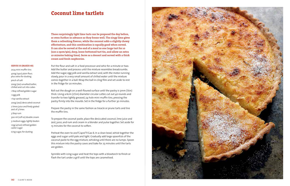 XT Claire's Kitchen Book Coconut Lime Tartlets Recipe